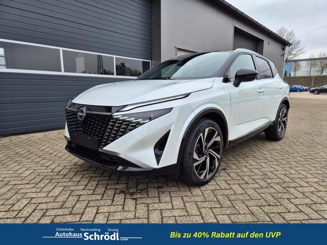 Nissan Qashqai - 1.3 DIG-T MHEV 158 PS X-Tronic Tekna Premium Paket 20"LM Teil-Leder PanoGlasdach Klimaautomatik Sitzheizung Lenkradheizung Navi Head-Up Display elektr. Heckklappe ACC PDC v+h 360&deg;Kamera DAB Bluetooth Touchscreen Apple CarPlay Android Auto