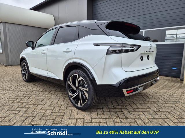 Nissan Qashqai 1.3 DIG-T MHEV 158 PS X-Tronic Tekna Premium Paket 20"LM Teil-Leder PanoGlasdach Klimaautomatik Sitzheizung Lenkradheizung Navi Head-Up Display elektr. Heckklappe ACC PDC v+h 360&deg;Kamera DAB Bluetooth Touchscreen Apple CarPlay Android Auto 