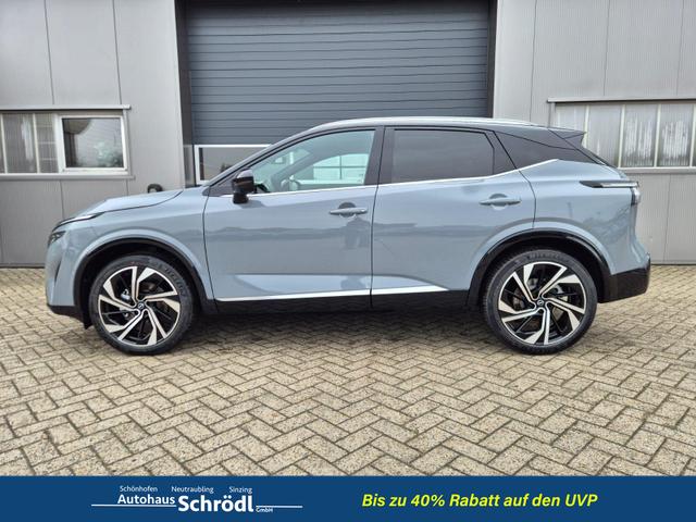 Nissan Qashqai 1.3 DIG-T MHEV 158 PS X-Tronic Tekna Premium Paket 20"LM Teil-Leder PanoGlasdach Klimaautomatik Sitzheizung Lenkradheizung Navi Head-Up Display elektr. Heckklappe ACC PDC v+h 360&deg;Kamera DAB Bluetooth Touchscreen Apple CarPlay Android Auto 