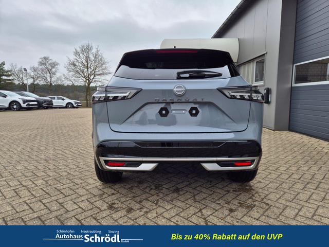Nissan Qashqai 1.3 DIG-T MHEV 158 PS X-Tronic Tekna Premium Paket 20"LM Teil-Leder PanoGlasdach Klimaautomatik Sitzheizung Lenkradheizung Navi Head-Up Display elektr. Heckklappe ACC PDC v+h 360&deg;Kamera DAB Bluetooth Touchscreen Apple CarPlay Android Auto 