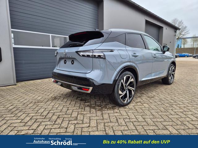 Nissan Qashqai 1.3 DIG-T MHEV 158 PS X-Tronic Tekna Premium Paket 20"LM Teil-Leder PanoGlasdach Klimaautomatik Sitzheizung Lenkradheizung Navi Head-Up Display elektr. Heckklappe ACC PDC v+h 360&deg;Kamera DAB Bluetooth Touchscreen Apple CarPlay Android Auto 