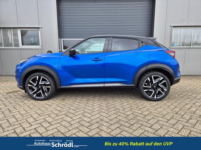 Nissan Juke 1.0 DIG-T 114PS N-Design Automatik Teil-Leder Klimaautomatik Sitzheizung Lenkradheizung PDC v+h R&uuml;ckf.Kamera Navi 19"LM Bluetooth Touchscreen Apple CarPlay Android Auto 