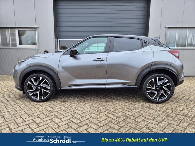 Nissan Juke 1.0 DIG-T 114PS N-Design Automatik Teil-Leder Klimaautomatik Sitzheizung Lenkradheizung PDC v+h R&uuml;ckf.Kamera Navi 19"LM Bluetooth Touchscreen Apple CarPlay Android Auto 