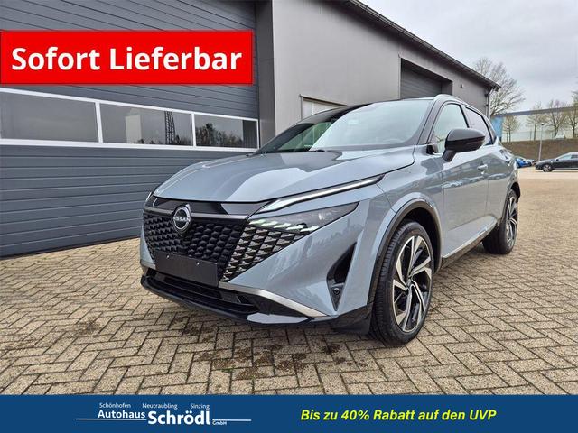Nissan Qashqai - 1.3 DIG-T MHEV 158 PS X-Tronic Tekna Premium Paket 20"LM Teil-Leder PanoGlasdach Klimaautomatik Sitzheizung Lenkradheizung Navi Head-Up Display elektr. Heckklappe ACC PDC v+h 360&deg;Kamera DAB Bluetooth Touchscreen Apple CarPlay Android Auto