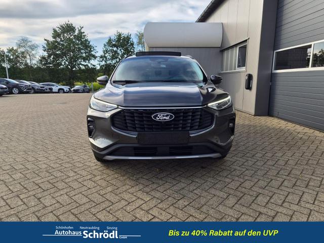 Ford Kuga Titanium 243PS PHEV Automatik schwenkb. AHK elektr. PanoDach Sitzheizung v+h Lenkradheizung Frontscheibe beheizb. Klimaautomatik Navi SYNC4 Apple CarPlay Android Auto Touchscreen PDC 4xKamera 2xKeyless 17"LM vollelektr. Reichweite 66KM 