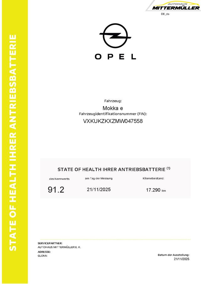 Opel Mokka e Edition PDC Sitzheizung Standheizung 