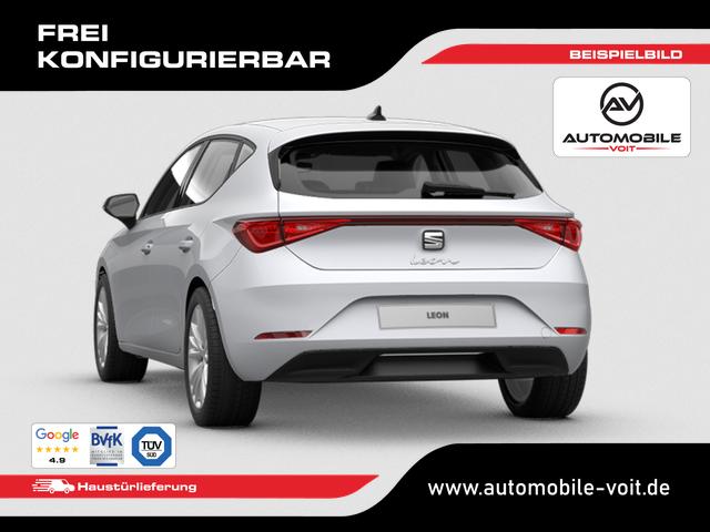 SEAT Leon Style Modelljahr 2027 1.5 eTSI 115PS DSG 5 J. Garantie, 16" Alu, Climatronic, Parksensoren vorn/hinten, Media System PLUS 10,4"/Bluetooth, Tempomat, Full Digital Cockpit, LED-Scheinwerfer, Reserverad, Verkehrszeichenerkennung 