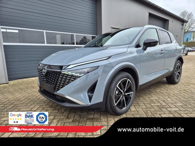 Nissan Qashqai - 1.3 DIG-T MHEV 158 PS X-Tronic Tekna Voll-Leder Klimaautomatik PanoGlasdach Sitzheizung Lenkradheizung Navi Head-Up Display elektr. Heckklappe ACC PDC v+h 360&deg;Kamera DAB Bluetooth Touchscreen Apple CarPlay Android Auto 19"LM