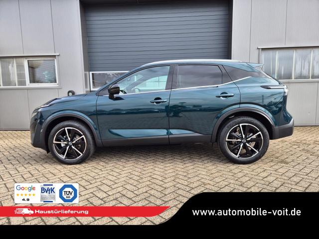 Nissan Qashqai 1.3 DIG-T MHEV 158 PS X-Tronic Tekna Voll-Leder Klimaautomatik PanoGlasdach Sitzheizung Lenkradheizung Navi Head-Up Display elektr. Heckklappe ACC PDC v+h 360&deg;Kamera DAB Bluetooth Touchscreen Apple CarPlay Android Auto 19"LM 