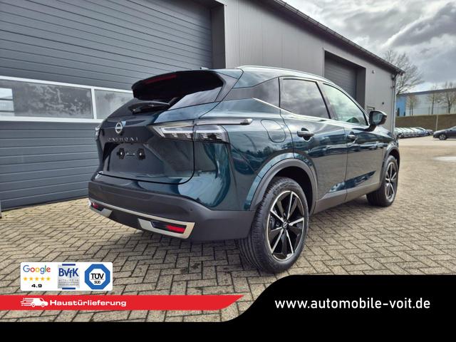 Nissan Qashqai 1.3 DIG-T MHEV 158 PS X-Tronic Tekna Voll-Leder Klimaautomatik PanoGlasdach Sitzheizung Lenkradheizung Navi Head-Up Display elektr. Heckklappe ACC PDC v+h 360&deg;Kamera DAB Bluetooth Touchscreen Apple CarPlay Android Auto 19"LM 
