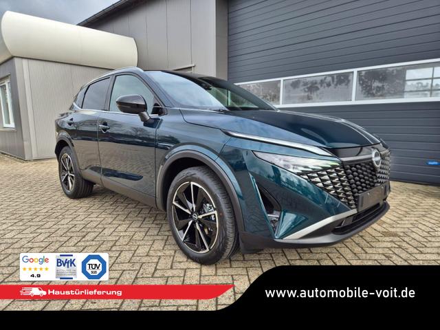 Nissan Qashqai 1.3 DIG-T MHEV 158 PS X-Tronic Tekna Voll-Leder Klimaautomatik PanoGlasdach Sitzheizung Lenkradheizung Navi Head-Up Display elektr. Heckklappe ACC PDC v+h 360&deg;Kamera DAB Bluetooth Touchscreen Apple CarPlay Android Auto 19"LM 