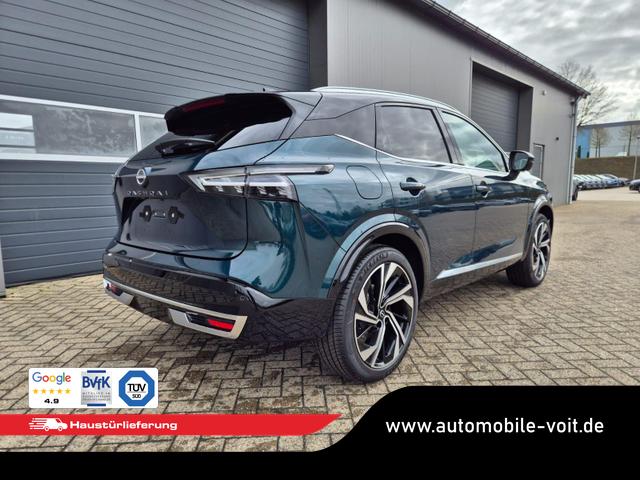 Nissan Qashqai 1.3 DIG-T MHEV 158 PS X-Tronic Tekna Premium Paket 20"LM Teil-Leder PanoGlasdach Klimaautomatik Sitzheizung Lenkradheizung Navi Head-Up Display elektr. Heckklappe ACC PDC v+h 360&deg;Kamera DAB Bluetooth Touchscreen Apple CarPlay Android Auto 
