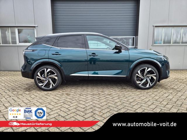 Nissan Qashqai 1.3 DIG-T MHEV 158 PS X-Tronic Tekna Premium Paket 20"LM Teil-Leder PanoGlasdach Klimaautomatik Sitzheizung Lenkradheizung Navi Head-Up Display elektr. Heckklappe ACC PDC v+h 360&deg;Kamera DAB Bluetooth Touchscreen Apple CarPlay Android Auto 