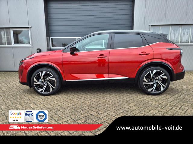 Nissan Qashqai 1.3 DIG-T MHEV 158 PS X-Tronic Tekna Premium Paket 20"LM Teil-Leder PanoGlasdach Klimaautomatik Sitzheizung Lenkradheizung Navi Head-Up Display elektr. Heckklappe ACC PDC v+h 360&deg;Kamera DAB Bluetooth Touchscreen Apple CarPlay Android Auto 