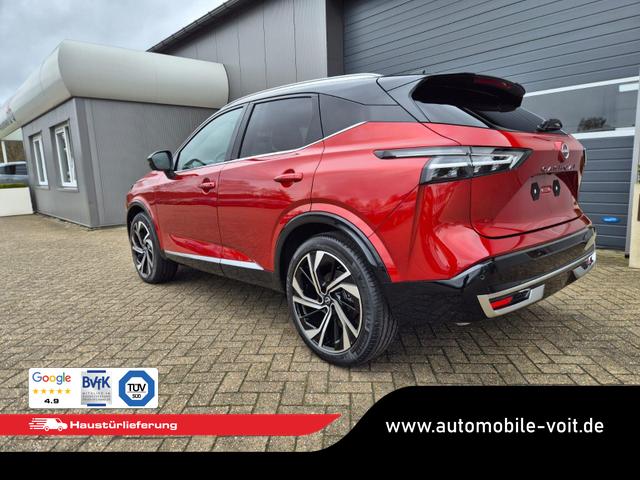 Nissan Qashqai 1.3 DIG-T MHEV 158 PS X-Tronic Tekna Premium Paket 20"LM Teil-Leder PanoGlasdach Klimaautomatik Sitzheizung Lenkradheizung Navi Head-Up Display elektr. Heckklappe ACC PDC v+h 360&deg;Kamera DAB Bluetooth Touchscreen Apple CarPlay Android Auto 