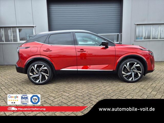 Nissan Qashqai 1.3 DIG-T MHEV 158 PS X-Tronic Tekna Premium Paket 20"LM Teil-Leder PanoGlasdach Klimaautomatik Sitzheizung Lenkradheizung Navi Head-Up Display elektr. Heckklappe ACC PDC v+h 360&deg;Kamera DAB Bluetooth Touchscreen Apple CarPlay Android Auto 