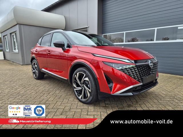 Nissan Qashqai 1.3 DIG-T MHEV 158 PS X-Tronic Tekna Premium Paket 20"LM Teil-Leder PanoGlasdach Klimaautomatik Sitzheizung Lenkradheizung Navi Head-Up Display elektr. Heckklappe ACC PDC v+h 360&deg;Kamera DAB Bluetooth Touchscreen Apple CarPlay Android Auto 