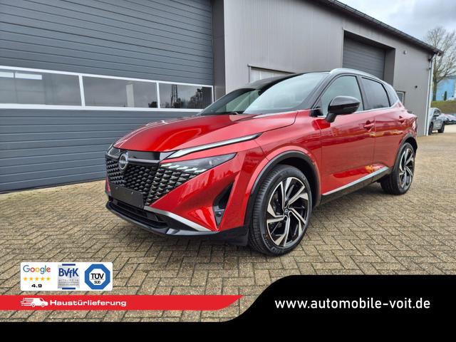 Nissan Qashqai - 1.3 DIG-T MHEV 158 PS X-Tronic Tekna Premium Paket 20"LM Teil-Leder PanoGlasdach Klimaautomatik Sitzheizung Lenkradheizung Navi Head-Up Display elektr. Heckklappe ACC PDC v+h 360&deg;Kamera DAB Bluetooth Touchscreen Apple CarPlay Android Auto