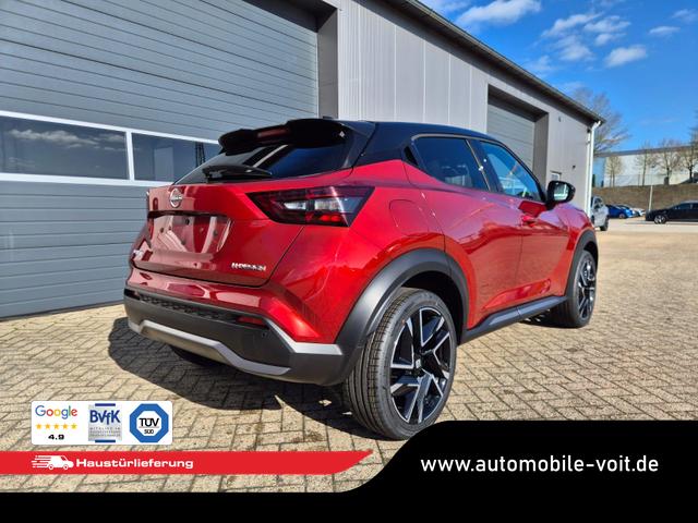 Nissan Juke 1.0 DIG-T 114PS N-Design Automatik Teil-Leder Klimaautomatik Sitzheizung Lenkradheizung PDC v+h R&uuml;ckf.Kamera Navi 19"LM Bluetooth Touchscreen Apple CarPlay Android Auto 