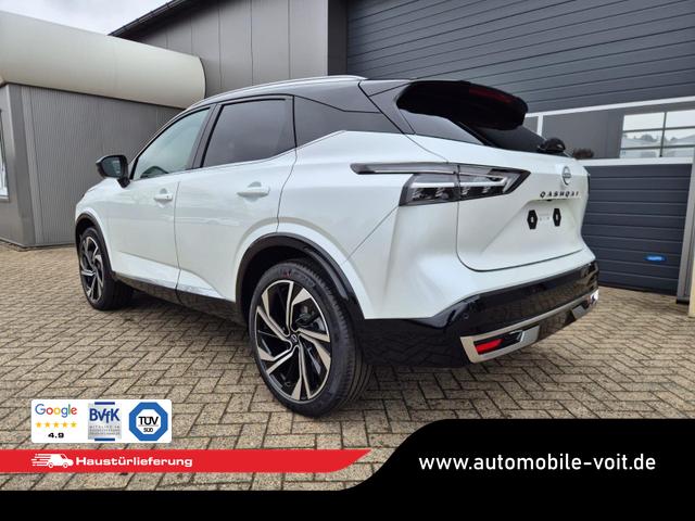 Nissan Qashqai - 1.3 DIG-T MHEV 158 PS X-Tronic Tekna Premium Paket 20"LM Teil-Leder PanoGlasdach Klimaautomatik Sitzheizung Lenkradheizung Navi Head-Up Display elektr. Heckklappe ACC PDC v+h 360&deg;Kamera DAB Bluetooth Touchscreen Apple CarPlay Android Auto