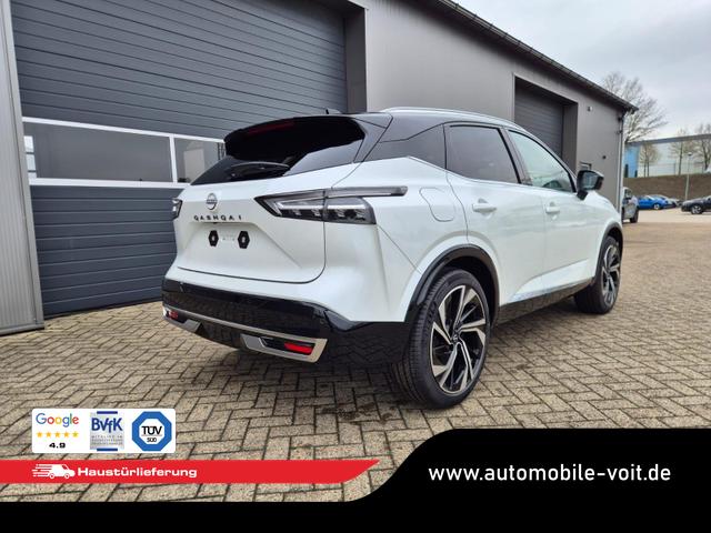 Nissan Qashqai 1.3 DIG-T MHEV 158 PS X-Tronic Tekna Premium Paket 20"LM Teil-Leder PanoGlasdach Klimaautomatik Sitzheizung Lenkradheizung Navi Head-Up Display elektr. Heckklappe ACC PDC v+h 360&deg;Kamera DAB Bluetooth Touchscreen Apple CarPlay Android Auto 