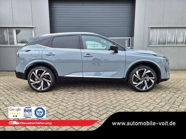 Nissan Qashqai 1.3 DIG-T MHEV 158 PS X-Tronic Tekna Premium Paket 20"LM Teil-Leder PanoGlasdach Klimaautomatik Sitzheizung Lenkradheizung Navi Head-Up Display elektr. Heckklappe ACC PDC v+h 360&deg;Kamera DAB Bluetooth Touchscreen Apple CarPlay Android Auto 