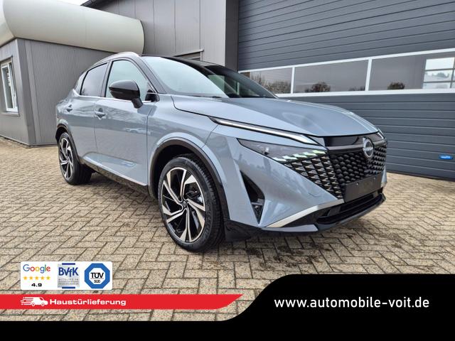 Nissan Qashqai - 1.3 DIG-T MHEV 158 PS X-Tronic Tekna Premium Paket 20"LM Teil-Leder PanoGlasdach Klimaautomatik Sitzheizung Lenkradheizung Navi Head-Up Display elektr. Heckklappe ACC PDC v+h 360&deg;Kamera DAB Bluetooth Touchscreen Apple CarPlay Android Auto