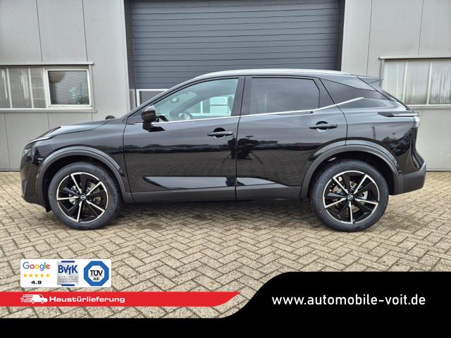Nissan Qashqai - 1.3 DIG-T MHEV 158 PS X-Tronic Tekna Voll-Leder Klimaautomatik PanoGlasdach Sitzheizung Lenkradheizung Navi Head-Up Display elektr. Heckklappe ACC PDC v+h 360&deg;Kamera DAB Bluetooth Touchscreen Apple CarPlay Android Auto 19"LM