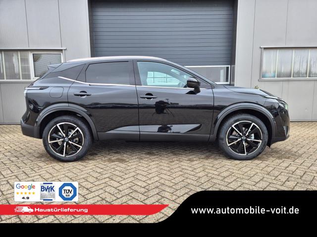 Nissan Qashqai 1.3 DIG-T MHEV 158 PS X-Tronic Tekna Voll-Leder Klimaautomatik PanoGlasdach Sitzheizung Lenkradheizung Navi Head-Up Display elektr. Heckklappe ACC PDC v+h 360&deg;Kamera DAB Bluetooth Touchscreen Apple CarPlay Android Auto 19"LM 