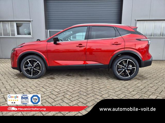Nissan Qashqai - 1.3 DIG-T MHEV 158 PS X-Tronic Tekna Voll-Leder Klimaautomatik PanoGlasdach Sitzheizung Lenkradheizung Navi Head-Up Display elektr. Heckklappe ACC PDC v+h 360&deg;Kamera DAB Bluetooth Touchscreen Apple CarPlay Android Auto 19"LM
