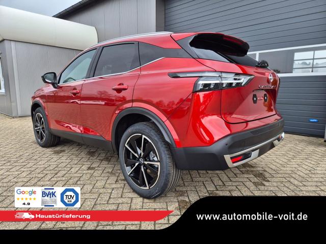 Nissan Qashqai - 1.3 DIG-T MHEV 158 PS X-Tronic Tekna Voll-Leder Klimaautomatik PanoGlasdach Sitzheizung Lenkradheizung Navi Head-Up Display elektr. Heckklappe ACC PDC v+h 360&deg;Kamera DAB Bluetooth Touchscreen Apple CarPlay Android Auto 19"LM