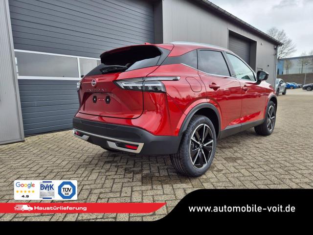 Nissan Qashqai 1.3 DIG-T MHEV 158 PS X-Tronic Tekna Voll-Leder Klimaautomatik PanoGlasdach Sitzheizung Lenkradheizung Navi Head-Up Display elektr. Heckklappe ACC PDC v+h 360&deg;Kamera DAB Bluetooth Touchscreen Apple CarPlay Android Auto 19"LM 