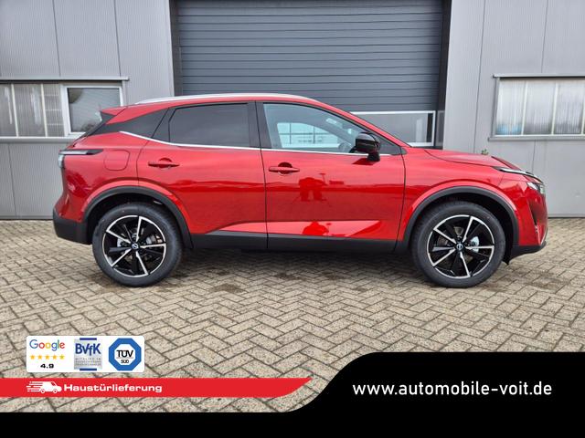 Nissan Qashqai 1.3 DIG-T MHEV 158 PS X-Tronic Tekna Voll-Leder Klimaautomatik PanoGlasdach Sitzheizung Lenkradheizung Navi Head-Up Display elektr. Heckklappe ACC PDC v+h 360&deg;Kamera DAB Bluetooth Touchscreen Apple CarPlay Android Auto 19"LM 
