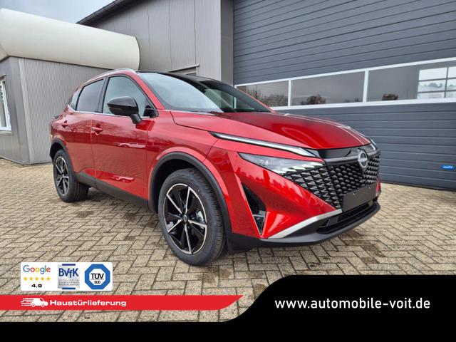 Nissan Qashqai 1.3 DIG-T MHEV 158 PS X-Tronic Tekna Voll-Leder Klimaautomatik PanoGlasdach Sitzheizung Lenkradheizung Navi Head-Up Display elektr. Heckklappe ACC PDC v+h 360&deg;Kamera DAB Bluetooth Touchscreen Apple CarPlay Android Auto 19"LM 