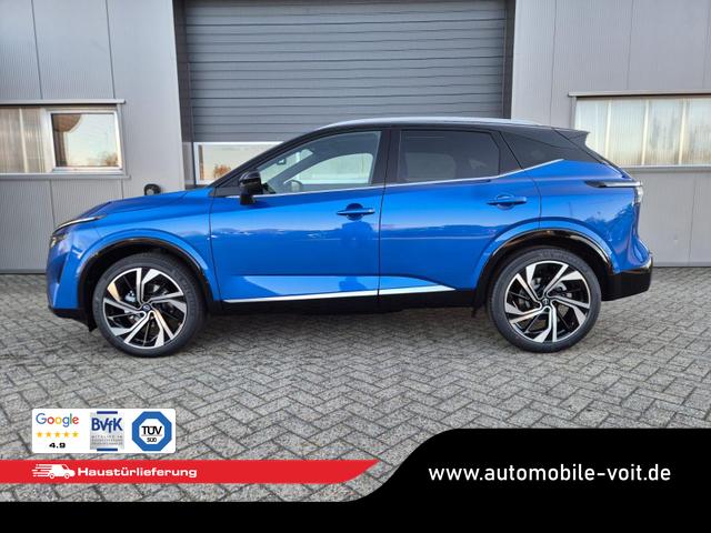 Nissan Qashqai 1.3 DIG-T MHEV 158 PS X-Tronic Tekna Premium Paket 20"LM Teil-Leder PanoGlasdach Klimaautomatik Sitzheizung Lenkradheizung Navi Head-Up Display elektr. Heckklappe ACC PDC v+h 360&deg;Kamera DAB Bluetooth Touchscreen Apple CarPlay Android Auto 