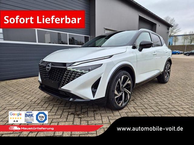 Nissan Qashqai - 1.3 DIG-T MHEV 158 PS X-Tronic Tekna Premium Paket 20"LM Teil-Leder PanoGlasdach Klimaautomatik Sitzheizung Lenkradheizung Navi Head-Up Display elektr. Heckklappe ACC PDC v+h 360&deg;Kamera DAB Bluetooth Touchscreen Apple CarPlay Android Auto