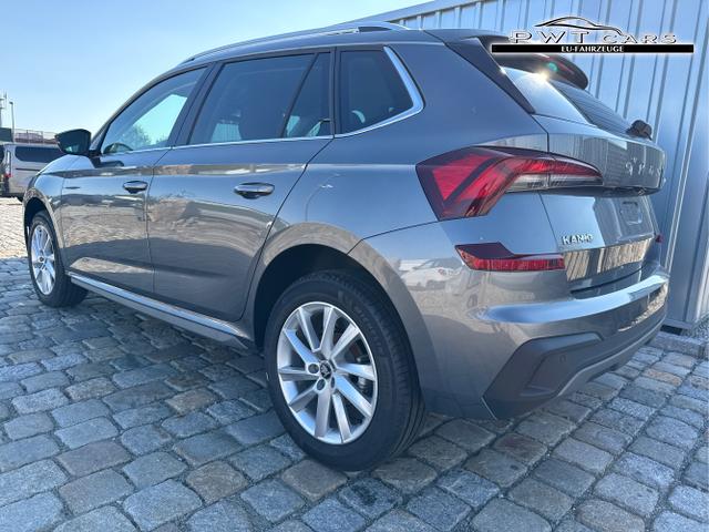 Skoda / Kamiq / Grau / / / 130 Jahre Premium Edition 1.5 TSI 150 PS DSG Anh&auml;ngerkupplung-AppleCarPlay-AndroidAuto-Winterpaket-Alcantara-DAB-Tempomat-Totwinkelassist-Kamera-SunSet-el.Heckklappe-17''Alu-Sofort, Beispielbilder, ggf. teilweise mit Sonderausstattung