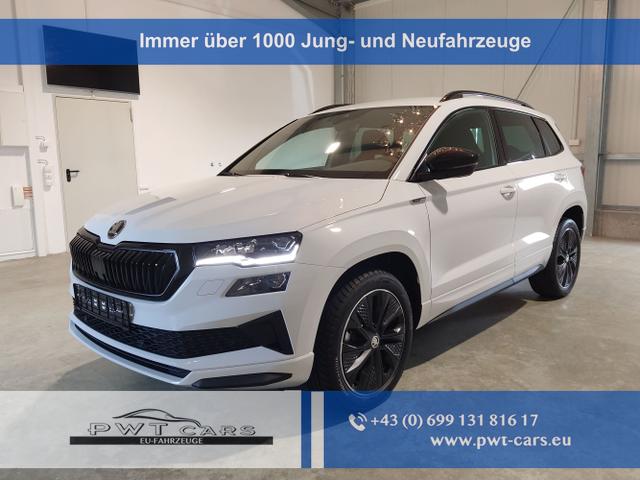Skoda Karoq - Sportline 2.0 TSI 190 PS 4x4 DSG Navi-Anhängerkupplung-Garantie-LED-Matrix-AppleCarPlay-Android-Auto-ACC-Kessy-2-Zonen-Klimaautomatik-18''Alu-Sofort