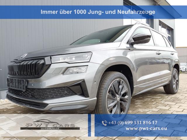 Skoda Karoq - Sportline 1,5 TSI 150 PS DSG Navi-4x Sitzheizung-Canton Sound-Anhängerkupplung-LED-Matrix-AppleCarPlay-Android-Auto-ACC-Kessy-2-Zonen-Klimaautomatik-18''Alu-Sofort