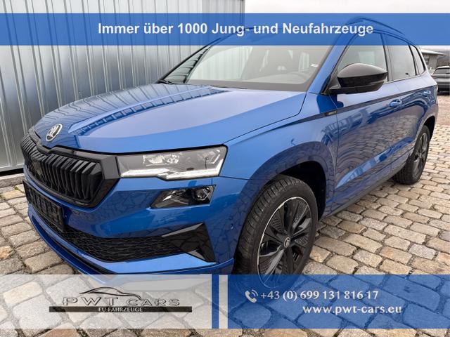 Skoda Karoq - Sportline 1,5 TSI 150 PS DSG Navi-4x Sitzheizung-Canton Sound-Anhängerkupplung-LED-Matrix-AppleCarPlay-Android-Auto-ACC-Kessy-2-Zonen-Klimaautomatik-18''Alu-Sofort
