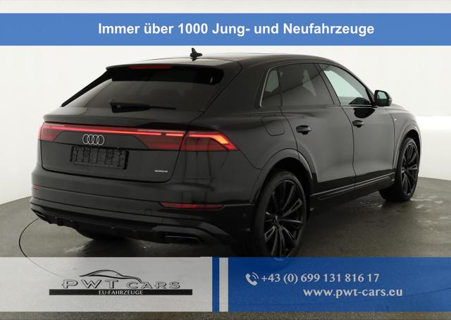Audi Q8 - 50 TDI quattro qu S-LINE, Standheizung, HuD, Luft, Pano, B&O, 23-Zoll, AHK, Leder, AreaView, Optik schwarz