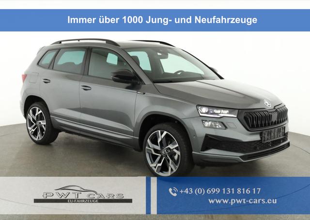 Skoda Karoq - Sportline 1.5 TSI DSG Sportline, Pano, AHK, Navi, CANTON, Matrix, AreaView, Side, FS-beheizbar, 19-Zoll