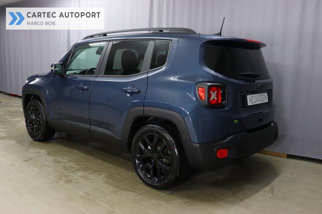 Jeep Renegade 1.5 T4 DCT7 e-Hybrid Limited 1469 96 kW435 Blue Shade Leder Schwarz "Navigationssystem 01K Design-Paket Black Pack 2XL Leder-Paket 2T2 Funktions-Paket 7KS Winter-Paket UGM Uconnect Smartouch 8.4 mit 8,4""-Touchscreen, Navigationssystem, Bluetooth, AUX-IN-und USB sowie DAB, Apple CarPlay&Android Auto und LIVE Services 070 Seitenscheiben hinten und Heckscheibe verdunkelt 108 18""-Leichtmetallfelgen, schwarz gl&auml;nzend 61P Blue Shade"