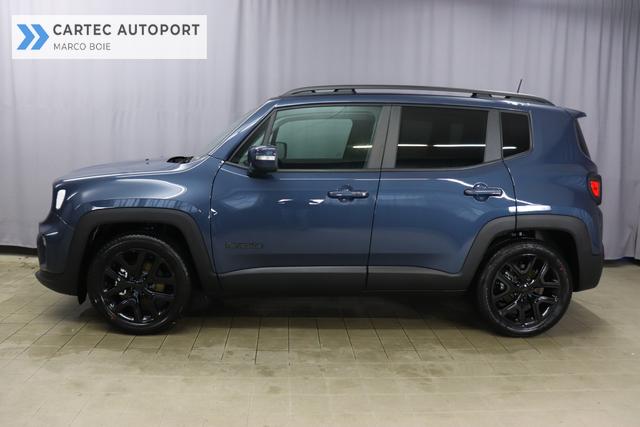 Jeep Renegade 1.5 T4 DCT7 e-Hybrid Limited 1469 96 kW435 Blue Shade Leder Schwarz "Navigationssystem 01K Design-Paket Black Pack 2XL Leder-Paket 2T2 Funktions-Paket 7KS Winter-Paket UGM Uconnect Smartouch 8.4 mit 8,4""-Touchscreen, Navigationssystem, Bluetooth, AUX-IN-und USB sowie DAB, Apple CarPlay&Android Auto und LIVE Services 070 Seitenscheiben hinten und Heckscheibe verdunkelt 108 18""-Leichtmetallfelgen, schwarz gl&auml;nzend 61P Blue Shade"