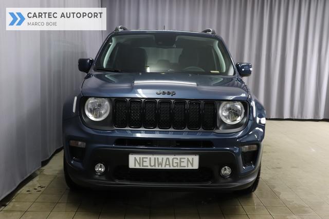 Jeep Renegade 1.5 T4 DCT7 e-Hybrid Limited 1469 96 kW435 Blue Shade Leder Schwarz "Navigationssystem 01K Design-Paket Black Pack 2XL Leder-Paket 2T2 Funktions-Paket 7KS Winter-Paket UGM Uconnect Smartouch 8.4 mit 8,4""-Touchscreen, Navigationssystem, Bluetooth, AUX-IN-und USB sowie DAB, Apple CarPlay&Android Auto und LIVE Services 070 Seitenscheiben hinten und Heckscheibe verdunkelt 108 18""-Leichtmetallfelgen, schwarz gl&auml;nzend 61P Blue Shade"
