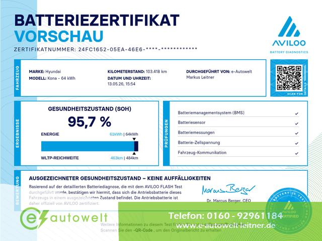 Hyundai KONA - 64kWh Prime Scheckheft HeadUp el. Sitze
