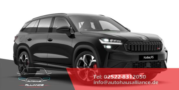 Skoda Kodiaq - RS 2.0 TSI 265PS 4x4 DSG, 5 JAHRE GARANTIE, 20"Alu, ANH&Auml;NGERKUPPLUNG, NAVI, DCC PLUS, CANTON SOUND, BEH. FRONTSCHEIBE, MATRIX-LED, KESSY, Alarm, ELEK. HECKKLAPPE, SHZ v/h, Privacy-Glas, ACC, PDC R&uuml;ckfahrkamera, 3Z-Climatronic, Virtual Cockpit