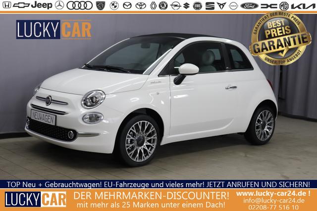 Lagerfahrzeug Fiat 500C - DOLCEVITA 1.0 GSE 51kW 69PS Verdeck Schwarz, Navigations Paket, 7"-UConnect, DAB , Apple CarPlay, Android Auto, Komfort Klimaautomatik, Nebelscheinwerfer, Tempomat, Höhenverstellbarer Fahrersitz, 16" Leichtmetallfelgen, uvm.