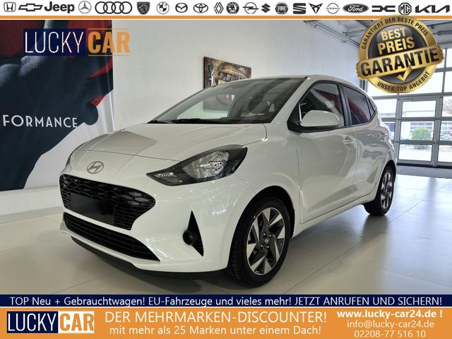 Lagerfahrzeug Hyundai i10 - GO  1.0 MT 46 kW (63 PS) 5 Jahre Herstellergarantie, Klimaautomatik, Navigationssystem, Apple CarPlay & Android Auto, Sitzheizung, Lenkradheizung, Einparkhilfe hinten, Rückfahrkamera, Privacy Glass, 15" Leichtmetallfelgen, uvm.