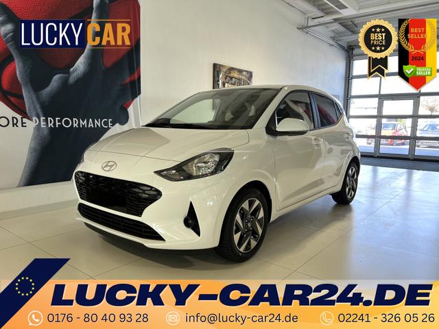 Lagerfahrzeug Hyundai i10 - GO  1.2 MT 58 kW (79 PS) 5 Jahre Herstellergarantie, Klimaautomatik, Navigationssystem, Apple CarPlay & Android Auto, Sitzheizung, Lenkradheizung, Einparkhilfe hinten, Rückfahrkamera, Privacy Glass, 15" Leichtmetallfelgen, uvm.